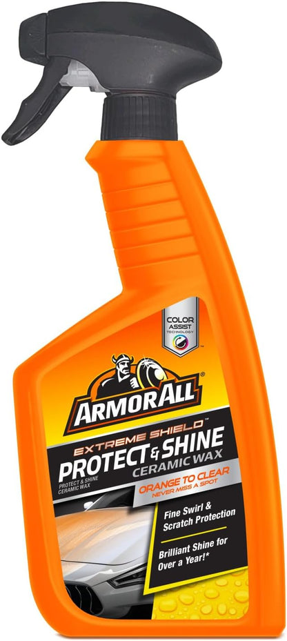 Armor All Extreme Shield Protect & Shine Ceramic Wax, Kleurveranderende Spuitkarwas (473 ml)