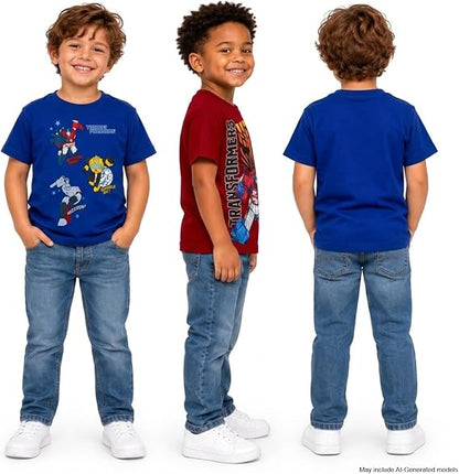 Transformers Boys 2 Pack Cotton Tee Optimus Prime Bumblebee Shirts