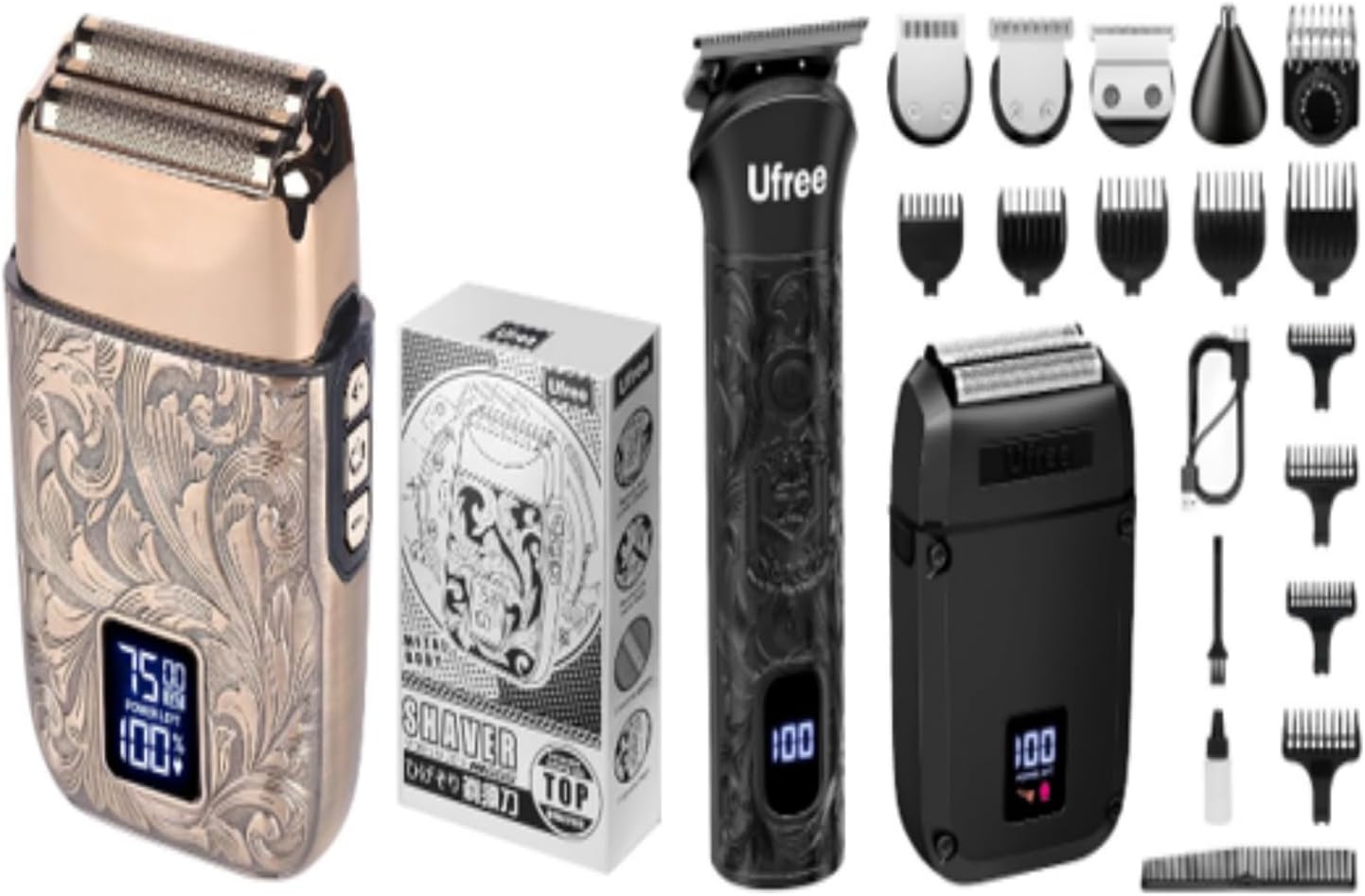 Beard Trimmer for Men, Foil Shaver Electric Razor, Shavers for Body Face Nose Ear, Cordless Hair Trimmer, Professional Hair Clippers, Mustache Grooming Kit Birthday Gifts for Men