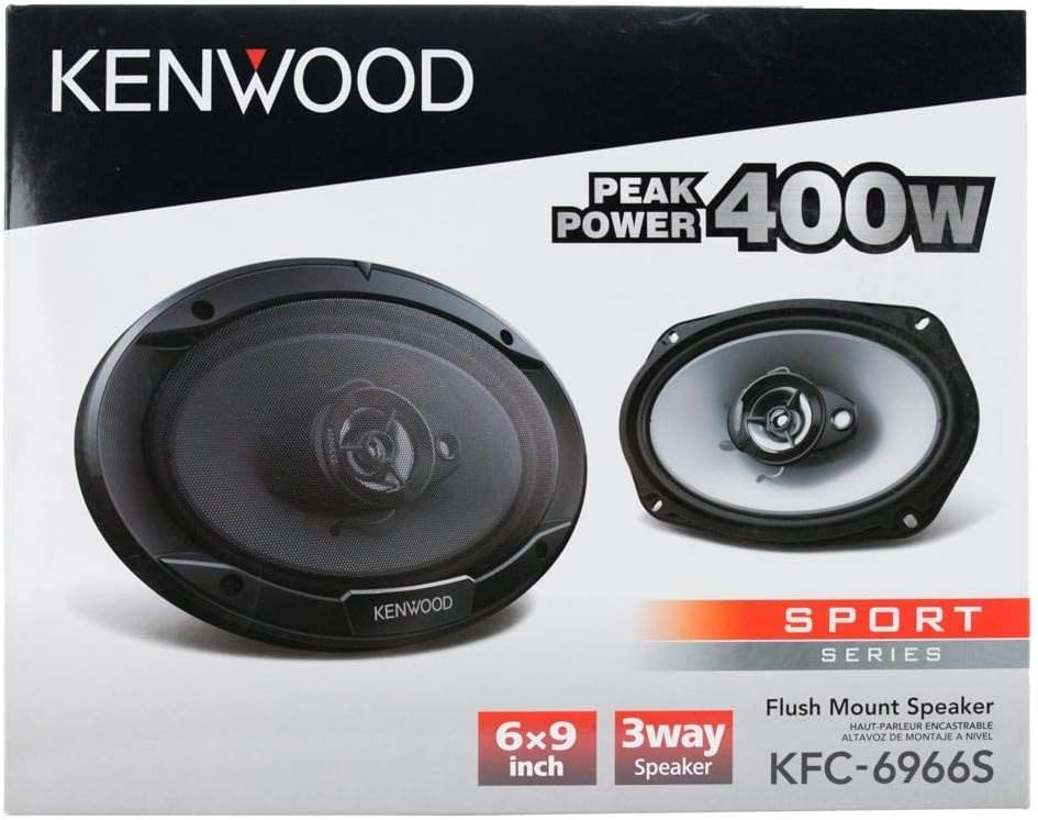 Kenwood KFC-6966S 6 x 9 Duim 400-Watt 3-rigting Vlakmonteer Koaksiale Motorluidspreker Maklike Installasie - Paar