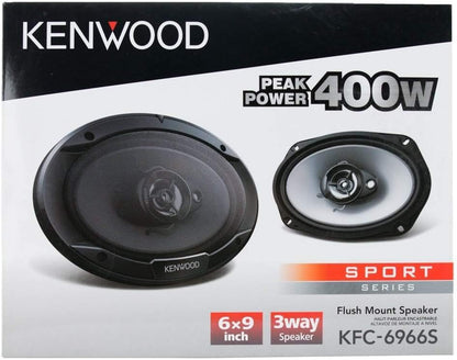 Kenwood KFC-6966S 6 x 9 Duim 400-Watt 3-rigting Vlakmonteer Koaksiale Motorluidspreker Maklike Installasie - Paar