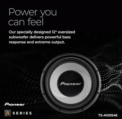 Pioneer TS-A120S4E – Kragtige 12 duim Subwoofer, 1400 Watt Piekvermoë, Enkele 4 Ohm Spreekspoel vir Diep Bas