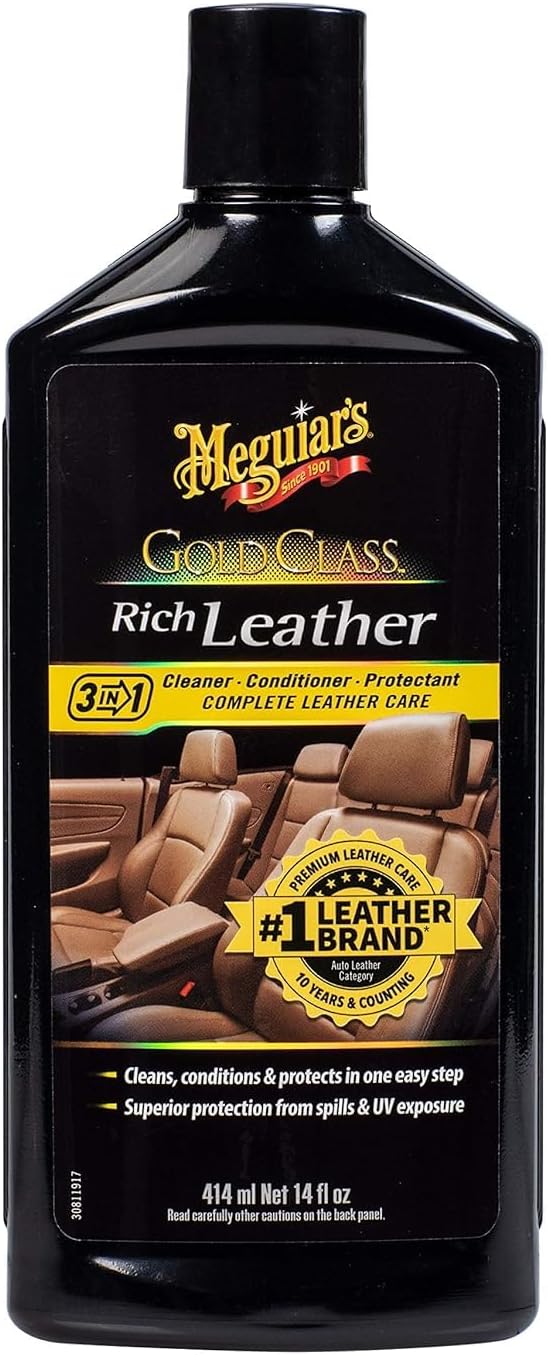 Meguiar's Gold Class Rich Leather Lotion - Maak skoon, kondisioneer & beskerm vir volledige Leerversorging (14 Oz)