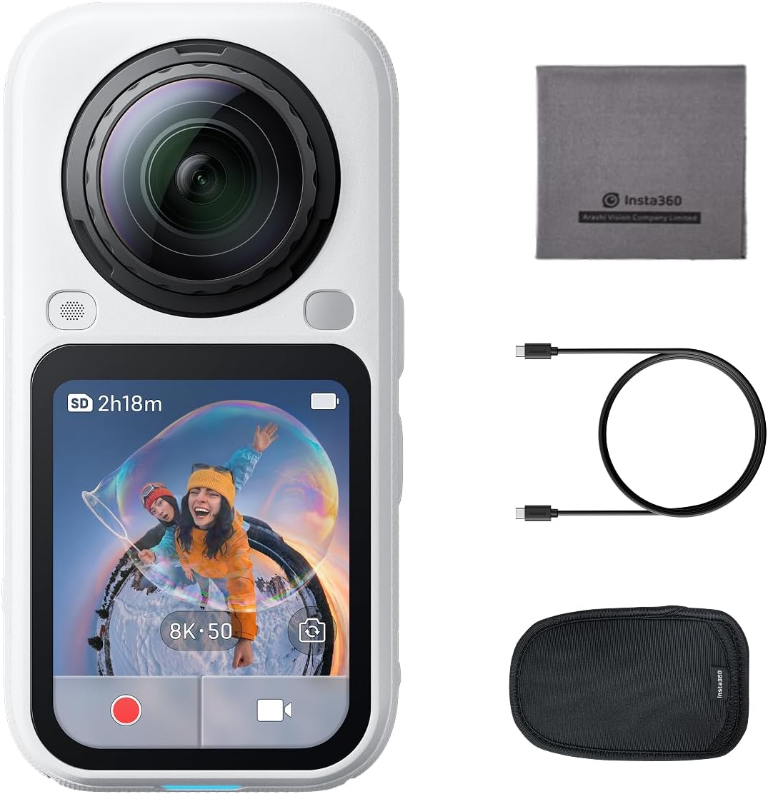 Insta360 X6-8K 360 Camera with 1/1.1'' Sensors-Arctic White