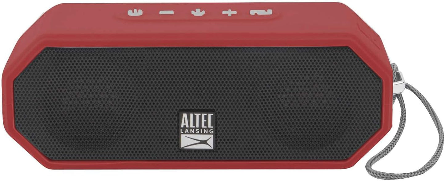 Altec Lansing LifeJacket H2O 4 - Waterdigte Bluetooth-luidspreker, Duursame en Draagbare Luidspreker met Stemassistent, 10 Uur Batterylewe en 30 Meter Bereik, Ware Rooi