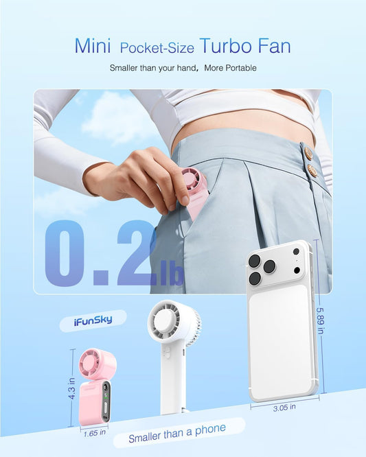 Mini Draagbare Handheld Turbowaaier 5-Spoed Herlaaibaar - Pienk