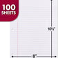 Mead Loose Leaf Paper, Wide Ruled Filler Notebook Paper, Reinforced, 8" x 10-1/2", 100 Sheets, Fits 3-Ring Binder (Pack of 2)
