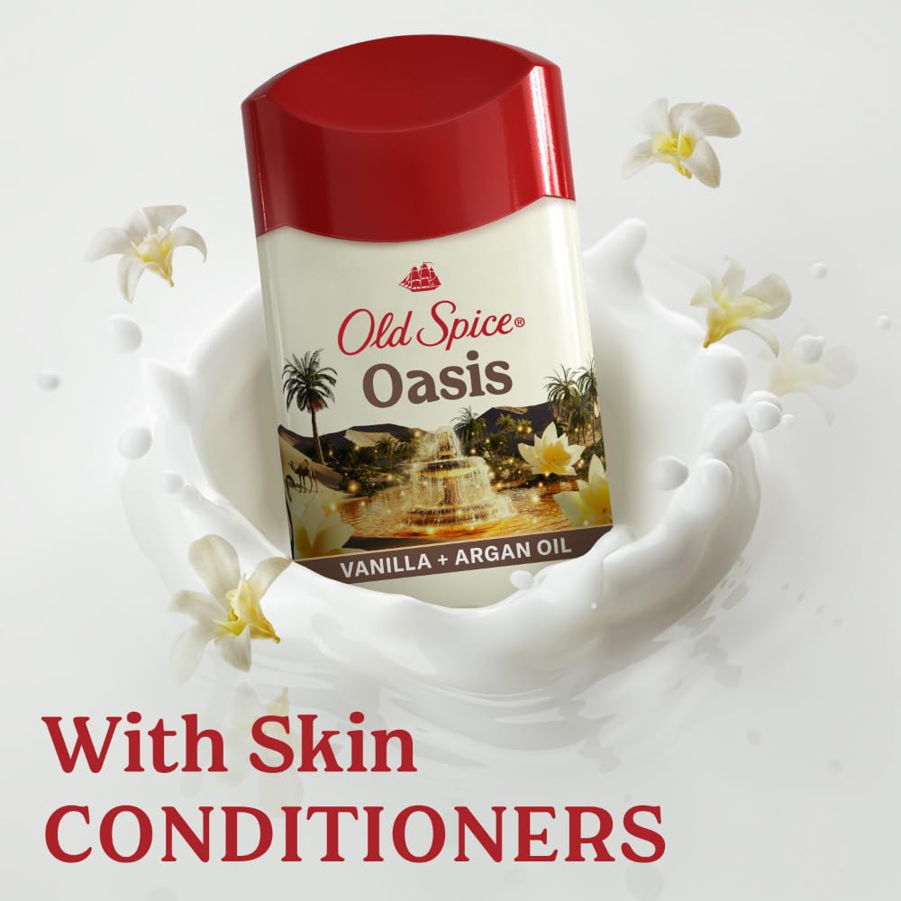 Old Spice Antiperspirant & Deodorant for Men -  Oasis Scent with Vanilla +Argan Oil (2PK)