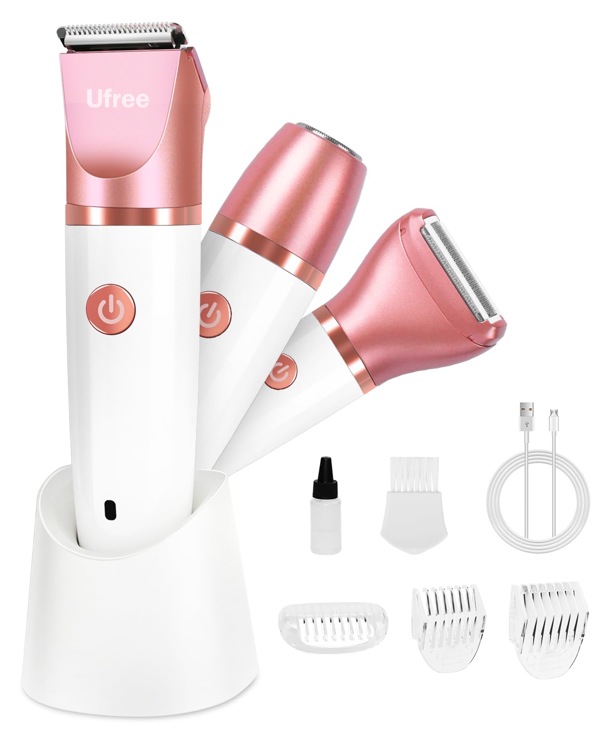Electric Shaver Razors for Women Pubic Hair, Bikini Trimmer for Face and Body Hair, Wet & Dry Use Groomer, Hair Trimmer, Birthday Gifts for Women, Gold