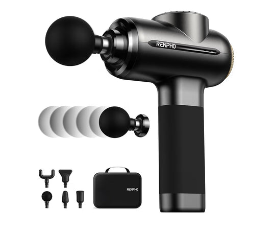 Massage Gun, Deep Tissue Back Massage w/ 8-12mm Adjustable Amplitude Heavy-Duty Percussion Professional Muscle Massager Gun