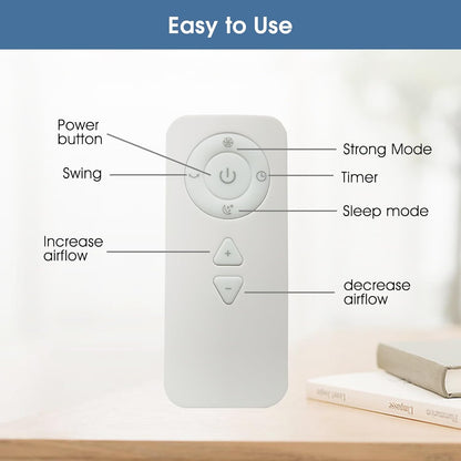Bladeless Tower Fan w/ Remote 80° Oscillating Air Circulator Fan 9 Speeds 8H Timer Floor Fan