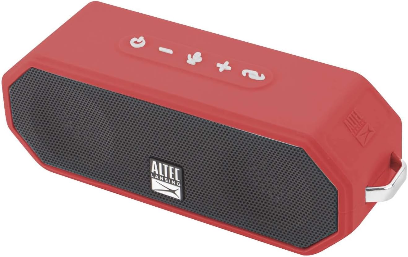 Altec Lansing LifeJacket H2O 4 - Waterdigte Bluetooth-luidspreker, Duursame en Draagbare Luidspreker met Stemassistent, 10 Uur Batterylewe en 30 Meter Bereik, Ware Rooi
