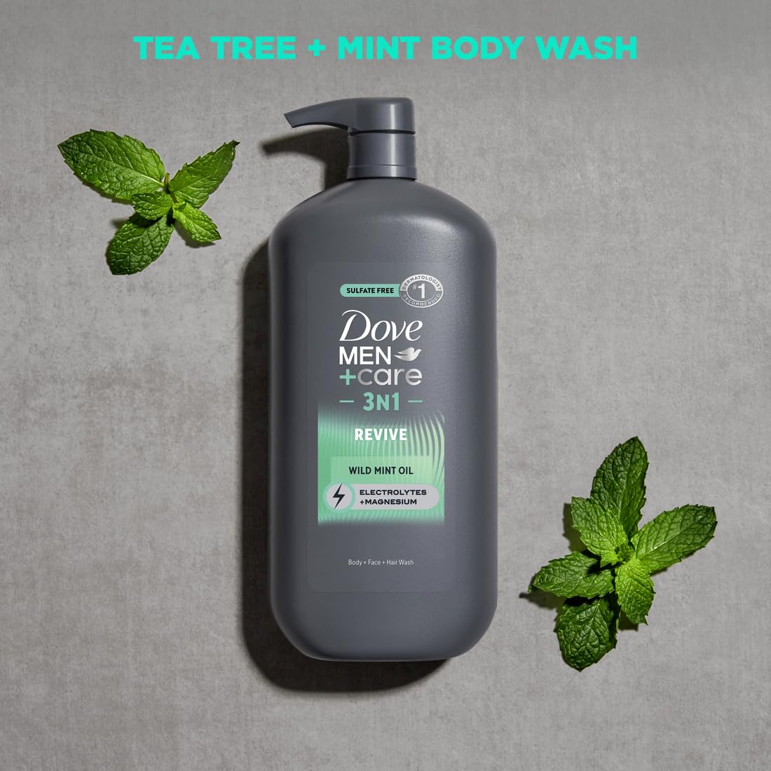 Dove Men Body and Face Wash w/ Wild Mint Oil with 24-Hour Nourishing Micromoisture - 30 oz (3CT)
