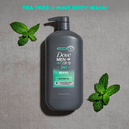 Dove Men Body and Face Wash w/ Wild Mint Oil with 24-Hour Nourishing Micromoisture - 30 oz (3CT)