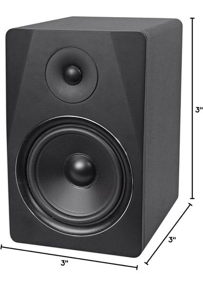 Rockville (2) DPM8B Dubbele Aangedrewe 8" 600 Watt Aktiewe Ateljeemonitorsprekers