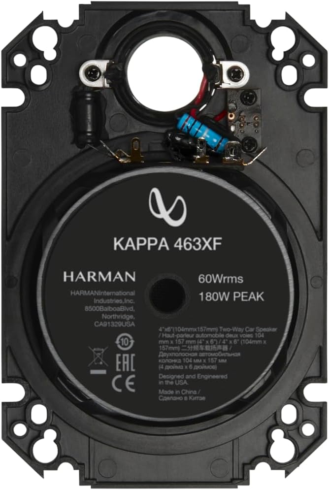 Infinity Kappa Series 4x6 Inches  (104mm x 157mm) 2-Way Car Speaker - (Pair)