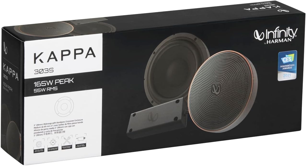Infinity Kappa Series 3 Inches (89mm) Midrange with Bandpass Crossover Enclosure - (Pair)