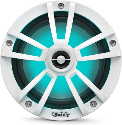 Infinity Marine Boat 6.5 Inch RGB LED Coaxial Speakers - White