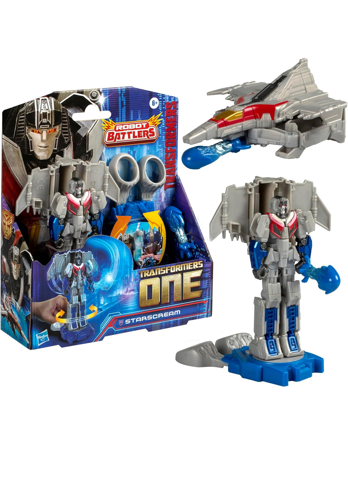 Transformers One Robot Battlers Starscream, 4.5-Inch Robot Action Figure, Interactive Toys for Boys and Girls Ages 6 and Up