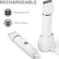 OLOV Electric Body Hair Trimmer - Groin Trimmer for Men - Bikini Trimmer Women - Wet/Dry Shaver Groomer, Replaceable Ceramic Blade Heads, USB Recharge Dock, Waterproof Hygiene Razor, White