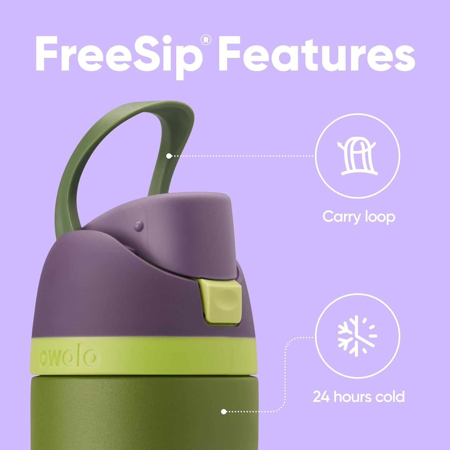 FreeSip Insulated Stainless Steel Water Bottle w/ Straw BPA-Free 24 oz - Marvel Hulk