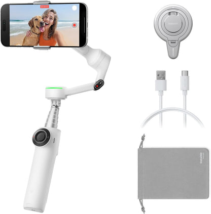 Insta360 Flow 2 Pro Magnetic Mount Bundle - Foldable AI Phone Gimbal, Track in 200+ iOS Apps, Multi-Person & 360 Pan Tracking, Built-in Tripod/Selfie Stick, iPhone/Android Stabilizer