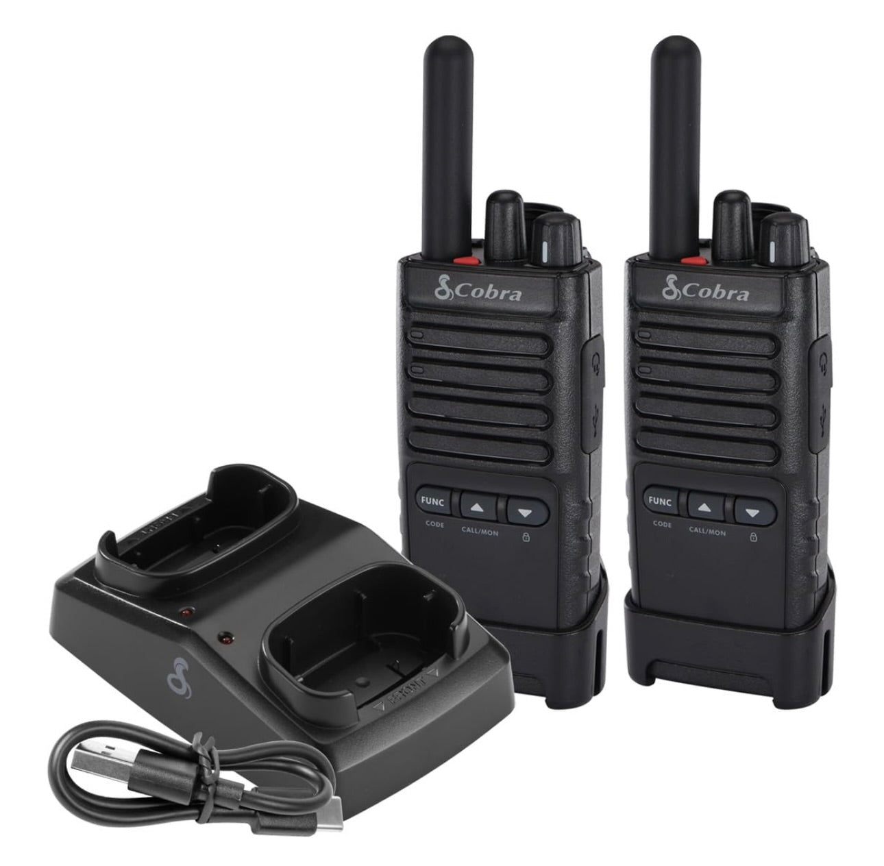 Cobra PX650 – Professionele/Besigheids-portaatradio’s – Herlaaibaar, 27 870 m²/25 Vloere Bereik, Stofbeskerm en Spatbestand (IP54-gradering), Tweerigtingradio-stel (2-pak)
