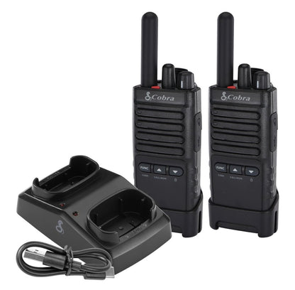 Cobra PX650 – Professionele/Besigheids-portaatradio’s – Herlaaibaar, 27 870 m²/25 Vloere Bereik, Stofbeskerm en Spatbestand (IP54-gradering), Tweerigtingradio-stel (2-pak)