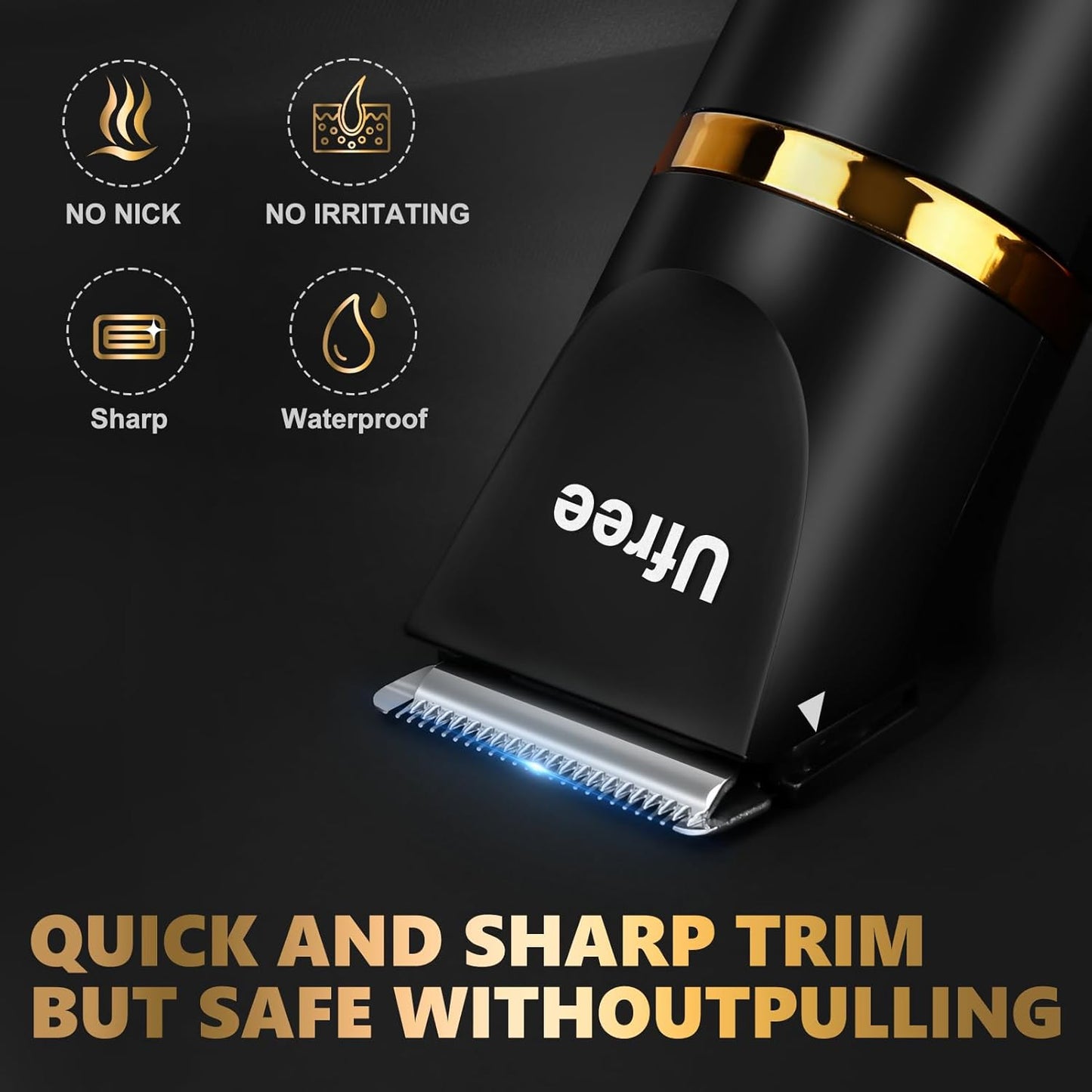 Body Hair Trimmer for Men, Manscape Ball Pubic Hair Trimmer, 3 in 1 Body Grooming Kit for Groin, Waterproof Body Electric Shaver Razor, Grooming for Face and Body, Gifts for Men, Black