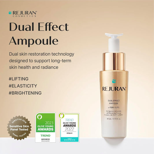 Dual Effect Ampoule DOT DUAL cPDRN Face Serum Original Salmon DNA PDRN Serum for Rejuvenation, Firming, Wrinkle Care, Skin Elasticity & Barrier Support (0.33 floz Travel Size)