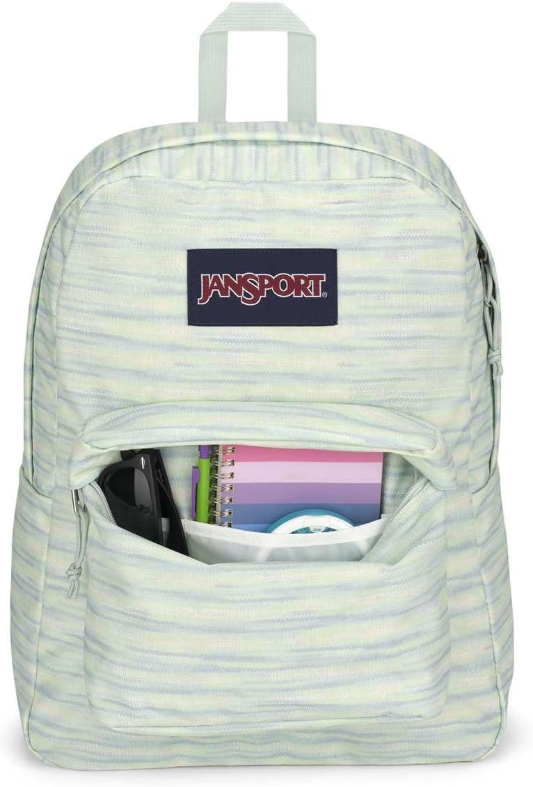 JanSport SuperBreak One Backpacks - Durable, Lightweight Bag with 1 Main Compartment, Front Utility Pocket with Built-in Organizer - Premium Backpack - 70S Space Dye Fresh Mint