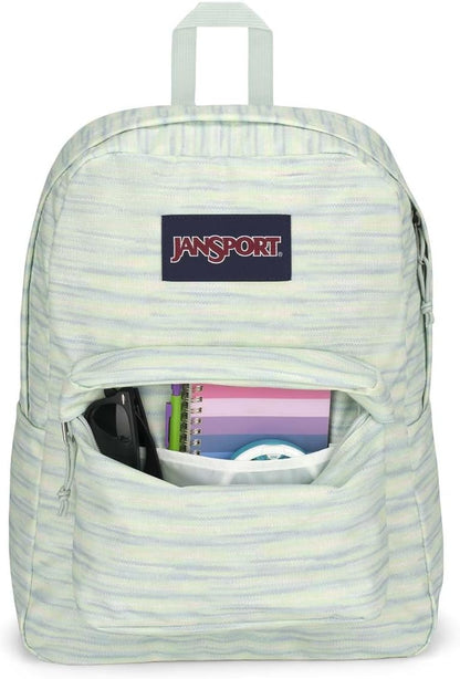 JanSport SuperBreak One Backpacks - Durable, Lightweight Bag with 1 Main Compartment, Front Utility Pocket with Built-in Organizer - Premium Backpack - 70S Space Dye Fresh Mint