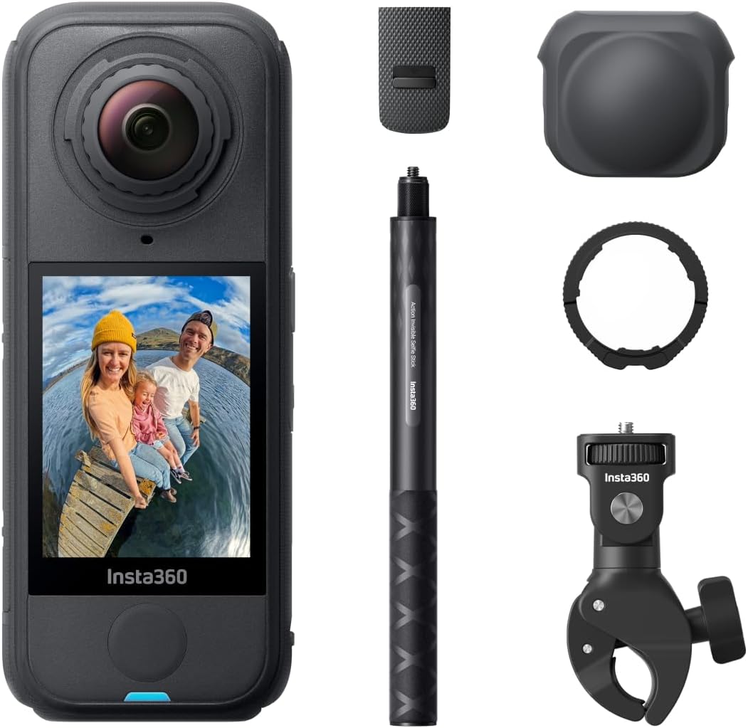 Insta360 X4 Air Motorcycle Multiview Bundle - Lightweight 165g 8K 360 Camera, Invisible Selfie Stick, Replaceable Lenses, Shoot First & Frame Later, Built-in Wind Guard, FlowState Stabilization