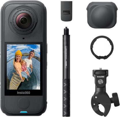 Insta360 X4 Air Motorcycle Multiview Bundle - Lightweight 165g 8K 360 Camera, Invisible Selfie Stick, Replaceable Lenses, Shoot First & Frame Later, Built-in Wind Guard, FlowState Stabilization