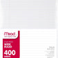 Mead Loose Leaf Paper, Wide Ruled Filler Notebook Paper, 8" x 10-1/2", 400 Sheets, Fits 3-Ring Binder (Pack of 2)
