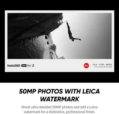Insta360 Ace Pro 2 Flash Print Bundle - 8K Waterproof Action Camera Co-Engineered with Leica, 1/1.3" Sensor, Dual AI Chip, Leading Low Light, Xplorer Grip Pro Kit for Street Photography