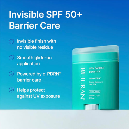 Skin Barrier Sun Stick SPF 50+, c-PDRN® Daily Sunscreen, SPF 50+ with PDRN, UV Protection & Skin Barrier Support, No White Cast, Clear Glide-On, Lightweight Hydration, Fragrance-Free -(0.77 oz)
