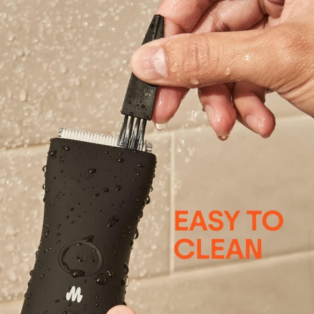 MERIDIAN - The Starter Package - Original Electric Body & Pubic Hair Trimmer Set, 1 Replacement Blade - Cordless, Waterproof, Rechargeable - for Men and Women - Easy & Pain-Free Grooming Kit - Onyx