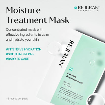 REJURAN Moisture Treatment Mask, c-PDRN® Hydrating Face Mask, 5 Count