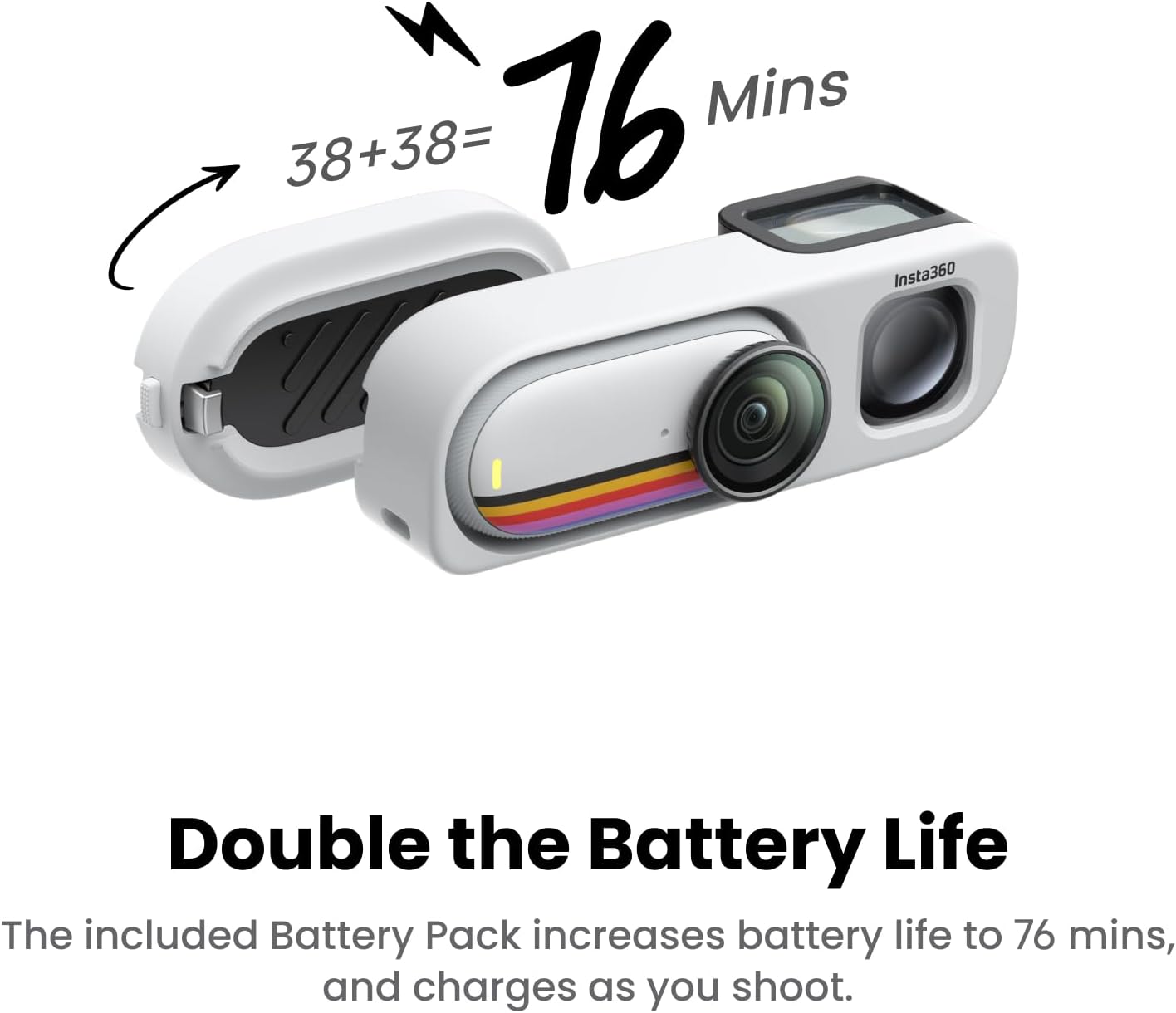 Insta360 GO 3S Retro Bundle Special Edition 128GB White - Small 4K Vlogging Camera, Hands-Free POV Cam, Retro Filters, 4K30fps, Extra Bttery, Lightweight Wearable Vlog Camera for Street & Daily Shots