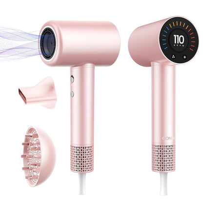 CONFU Haardroër, 110000 RPM Vinnigdrogende Blaser met Magnetiese Diffuser en Konsentrator, Professionele Liggewig Ioniese Haardroër vir Vroue en Mans