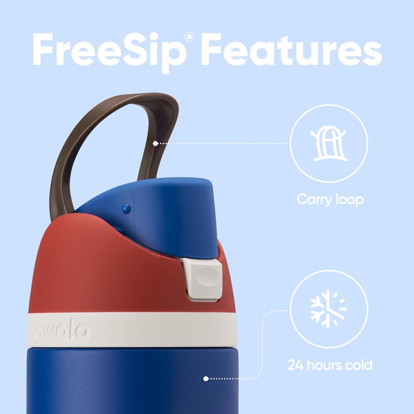 FreeSip Insulated Stainless Steel Water Bottle w/ Straw BPA-Free 24 oz - Marvel Captain America