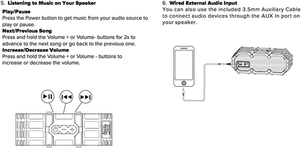 Altec Lansing Jacket H2O 2 - Waterdigte Bluetooth-luidspreker met 3.5mm Aux-poort, IP67 Gesertifiseer en Dryf in Water, Kompakte en Draagbare Luidspreker vir Reis en Buiteluggebruik, 8 Uur Speeltyd