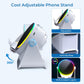 Wireless Induction Audio Bluetooth Speaker, 4 in 1 Phone Stand Speakers Amplifier with Colorful Ambient Light,360° Adjustable Holder- White