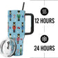 Insulated Stainless Steel Tumbler w/ Reusable Straw & Leak-Proof Lid Easy Carry Handle 40oz (Nutcrackers)