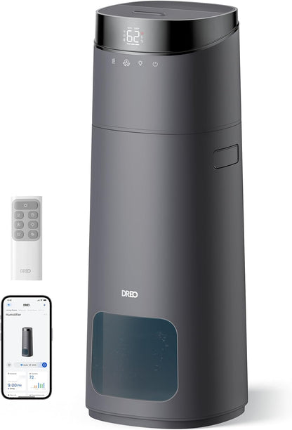 16L Slim Bevochtiger Groot Kamer 1000 vt², 130H Koelmis Lugbevochtigers Bo Vul, Afstand-/Raak-/Stem- en APP-beheer, Selfreinigende Tenk, 30dB, RGB-lig - Grys