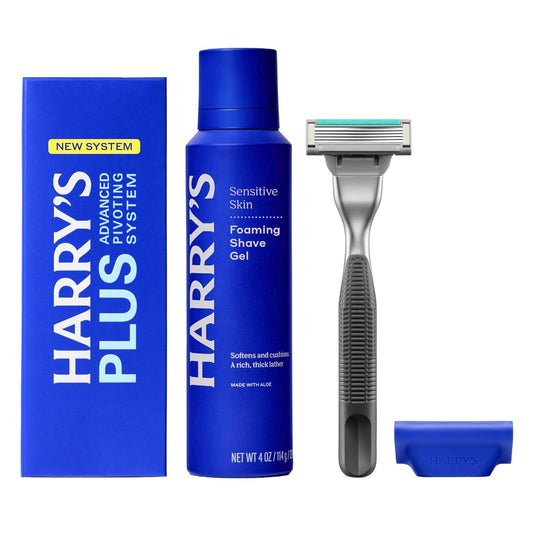 Shaving Kit for Men - Premium Handle, Razor Blade Cartridge, Foaming Shave Gel, and Travel Blade Cover - Onyx