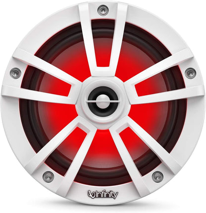 Infinity Marine Boat 6.5 Inch RGB LED Coaxial Speakers - White