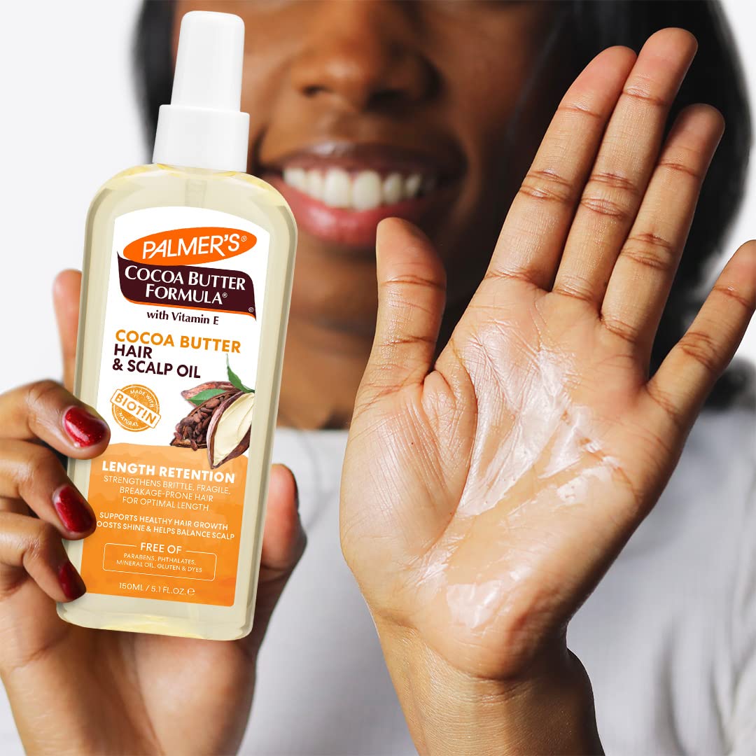 Palmer's Cocoa Butter & Biotin Length Retention Hair and Scalp Oil, 5.1 oz (Packaging May Vary)