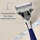 Winston Chrome Razor Handle - (German-Engineered Blades with Lubricating Strip and Precision Trimmer)